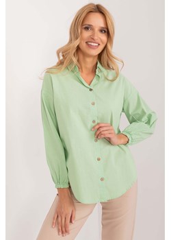 Damska koszula oversize z bawełny pistacjowa ze sklepu 5.10.15 w kategorii Koszule damskie - zdjęcie 172116014