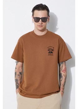 Carhartt WIP t-shirt bawełniany S/S Icons T-Shirt męski kolor brązowy z aplikacją I033271.08WXX ze sklepu PRM w kategorii T-shirty męskie - zdjęcie 172119201