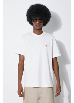 Baracuta t-shirt bawełniany Logo męski kolor biały gładki BRTEE0015 ze sklepu PRM w kategorii T-shirty męskie - zdjęcie 172119223