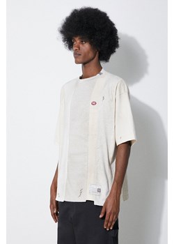 Maison MIHARA YASUHIRO t-shirt bawełniany Vertical Switching męski kolor beżowy wzorzysty A12TS621 ze sklepu PRM w kategorii T-shirty męskie - zdjęcie 172119233