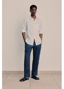 H & M - Lniane spodnie Regular Fit - Niebieski ze sklepu H&M w kategorii Spodnie męskie - zdjęcie 172119261