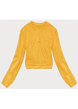 Cienka krótka bluza dresowa damska żółta (8B938-117) ze sklepu goodlookin.pl w kategorii Bluzy damskie - zdjęcie 172119634