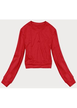 Cienka krótka bluza dresowa damska czerwona (8B938-18) ze sklepu goodlookin.pl w kategorii Bluzy damskie - zdjęcie 172119640