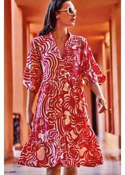 Sukienka plażowa Morena Iconique czerwona IC24-117 ze sklepu piubiu_pl w kategorii Sukienki - zdjęcie 172120023