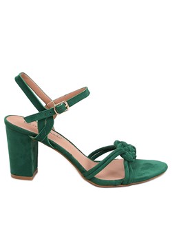 Sandałki na obcasie Hally Green zielone ze sklepu ButyModne.pl w kategorii Sandały damskie - zdjęcie 172120412