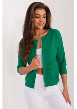 Rozpinany sweter z kieszeniami zielony ze sklepu 5.10.15 w kategorii Swetry damskie - zdjęcie 172122040