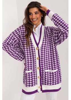 Elegancki sweter rozpinany fioletowy ze sklepu 5.10.15 w kategorii Swetry damskie - zdjęcie 172122052