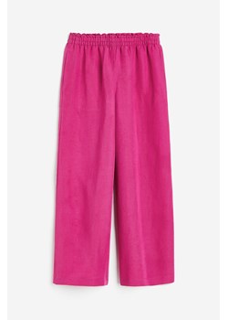 H & M - Spodnie 7/8 z domieszką lnu - Różowy ze sklepu H&M w kategorii Spodnie damskie - zdjęcie 172122481