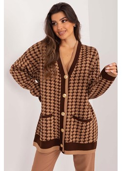 Elegancki sweter rozpinany camelowy ze sklepu 5.10.15 w kategorii Swetry damskie - zdjęcie 172122942