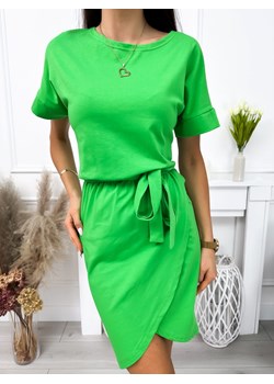 Zielona Sukienka z Paskiem ze sklepu ModnaKiecka.pl w kategorii Sukienki - zdjęcie 172125673