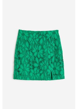 H & M - Koronkowa spódnica mini - Zielony ze sklepu H&M w kategorii Spódnice - zdjęcie 172126161