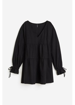 H & M - Tunikowa sukienka ze sznureczkami - Czarny ze sklepu H&M w kategorii Sukienki - zdjęcie 172126163
