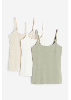 H & M - MAMA Koszulka dla karmiącej 3-pak - Zielony ze sklepu H&M w kategorii Bluzki ciążowe - zdjęcie 172126220