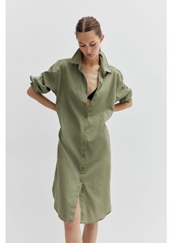 H & M - Szmizjerka z domieszką lnu - Zielony ze sklepu H&M w kategorii Sukienki - zdjęcie 172126221