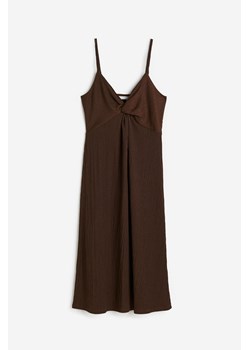 H & M - Sukienka ze skręconym detalem - Brązowy ze sklepu H&M w kategorii Sukienki - zdjęcie 172126334