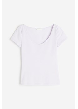 H & M - Dopasowany T-shirt - Fioletowy ze sklepu H&M w kategorii Bluzki damskie - zdjęcie 172126360