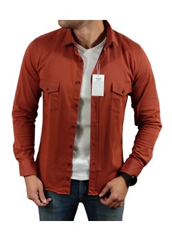 Koszula casualowa slim fit z kieszonkami  pomarańczowa ESP014  DM ze sklepu Moda Męska w kategorii Koszule męskie - zdjęcie 172129701
