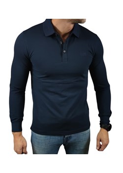 Polo z długim rękawem Hugo Boss kolor granatowy DM ze sklepu Moda Męska w kategorii T-shirty męskie - zdjęcie 172129844