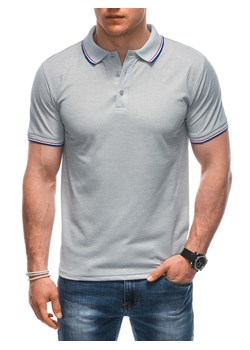 Koszulka męska Polo bez nadruku 1932S - szara ze sklepu Edoti w kategorii T-shirty męskie - zdjęcie 172130004