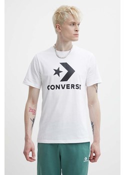 Converse t-shirt bawełniany kolor biały z nadrukiem ze sklepu ANSWEAR.com w kategorii T-shirty męskie - zdjęcie 172130781