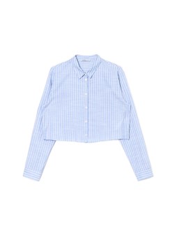 Cropp - Krótsza koszula w naturalnym stylu - błękitny ze sklepu Cropp w kategorii Koszule damskie - zdjęcie 172131432