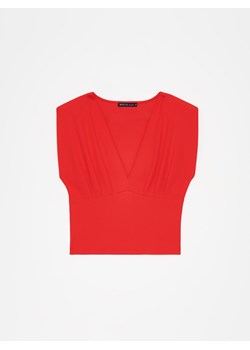 Mohito - Czerwona bluzka z marszczeniem - czerwony ze sklepu Mohito w kategorii Bluzki damskie - zdjęcie 172131443