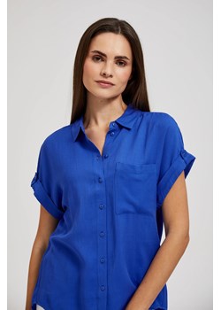 Koszula z krótkimi rękawami niebieska ze sklepu Moodo.pl w kategorii Koszule damskie - zdjęcie 172133011