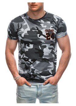 T-shirt męski z nadrukiem 1926S - szary ze sklepu Edoti w kategorii T-shirty męskie - zdjęcie 172133742