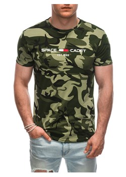 T-shirt męski z nadrukiem 1927S - zielony ze sklepu Edoti w kategorii T-shirty męskie - zdjęcie 172133751
