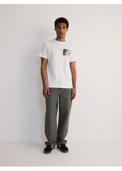 Reserved - T-shirt comfort z nadrukiem - złamana biel ze sklepu Reserved w kategorii T-shirty męskie - zdjęcie 172135063