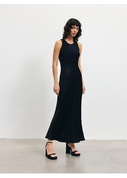 Reserved - Satynowa sukienka maxi z wiskozy - czarny ze sklepu Reserved w kategorii Sukienki - zdjęcie 172135321