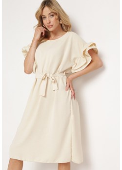 Beżowa Sukienka Piessa ze sklepu Born2be Odzież w kategorii Sukienki - zdjęcie 172136492