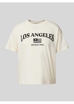 T-shirt z nadrukiem ze sloganem ze sklepu Peek&Cloppenburg  w kategorii Bluzki damskie - zdjęcie 172136800