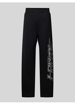 Spodnie sportowe z nadrukiem z logo model ‘Lightning’ ze sklepu Peek&Cloppenburg  w kategorii Spodnie męskie - zdjęcie 172136991