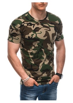 T-shirt męski z nadrukiem 1931S - brązowy ze sklepu Edoti w kategorii T-shirty męskie - zdjęcie 172139242