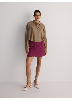 Reserved - Spódnica mini z marszczeniami - fioletowy ze sklepu Reserved w kategorii Spódnice - zdjęcie 172140033