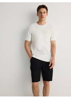 Reserved - Strukturalny t-shirt slim - złamana biel ze sklepu Reserved w kategorii T-shirty męskie - zdjęcie 172140484