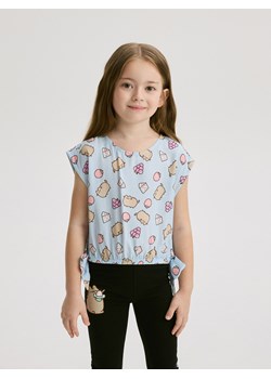 Reserved - Wzorzysty t-shirt Pusheen - jasnoniebieski ze sklepu Reserved w kategorii Bluzki dziewczęce - zdjęcie 172141054