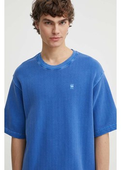 G-Star Raw t-shirt bawełniany męski kolor niebieski gładki D24679-D688 ze sklepu ANSWEAR.com w kategorii T-shirty męskie - zdjęcie 172142894