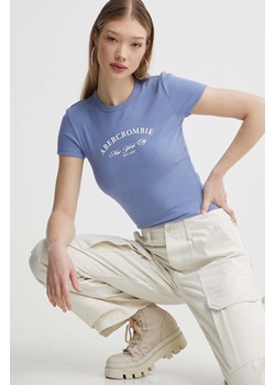 Abercrombie &amp; Fitch t-shirt damski kolor niebieski ze sklepu ANSWEAR.com w kategorii Bluzki damskie - zdjęcie 172143834