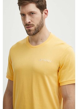 adidas TERREX t-shirt sportowy Xploric kolor żółty gładki IN4616 ze sklepu ANSWEAR.com w kategorii T-shirty męskie - zdjęcie 172143943