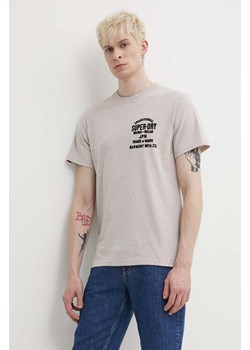 Superdry t-shirt męski kolor beżowy melanżowy ze sklepu ANSWEAR.com w kategorii T-shirty męskie - zdjęcie 172144050