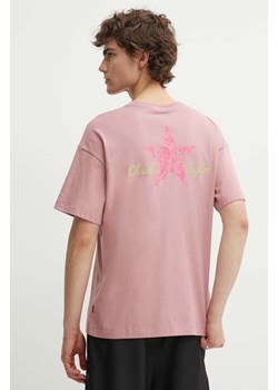 Converse t-shirt bawełniany kolor różowy z aplikacją 10025187-A02 ze sklepu ANSWEAR.com w kategorii T-shirty męskie - zdjęcie 172144311