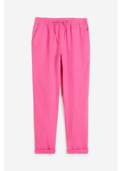 H & M - Lniane joggersy - Różowy ze sklepu H&M w kategorii Spodnie damskie - zdjęcie 172144503
