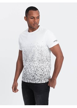 T-shirt męski bawełniany z gradientowym nadrukiem - biały V1 OM-TSPT-22SS-001 ze sklepu ombre w kategorii T-shirty męskie - zdjęcie 172145154