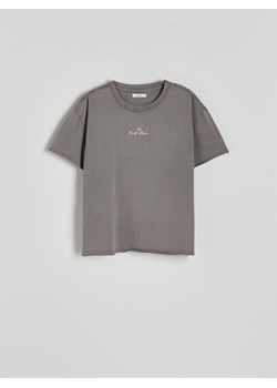 Reserved - T-shirt regular z nadrukiem - jasnoszary ze sklepu Reserved w kategorii Bluzki damskie - zdjęcie 172146272