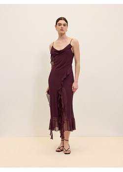 Reserved - Sukienka maxi z falbanami - fioletowy ze sklepu Reserved w kategorii Sukienki - zdjęcie 172146310