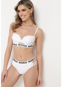 Białe Bikini Ozdobione Paseczkami i Napisami Zaralia ze sklepu Born2be Odzież w kategorii Stroje kąpielowe - zdjęcie 172147564