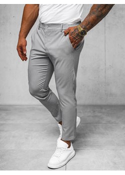Spodnie męskie chino szare OZONEE O/1411SP ze sklepu ozonee.pl w kategorii Spodnie męskie - zdjęcie 172149133