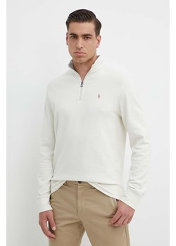 Polo Ralph Lauren bluza męska kolor beżowy gładka ze sklepu ANSWEAR.com w kategorii Bluzy męskie - zdjęcie 172152464